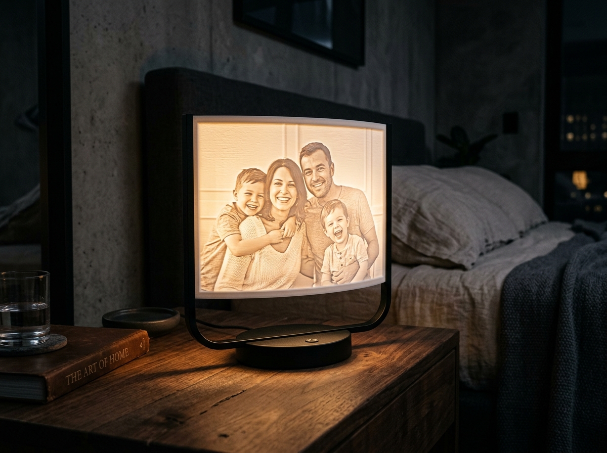 Candeeiro com Painel Litofânico